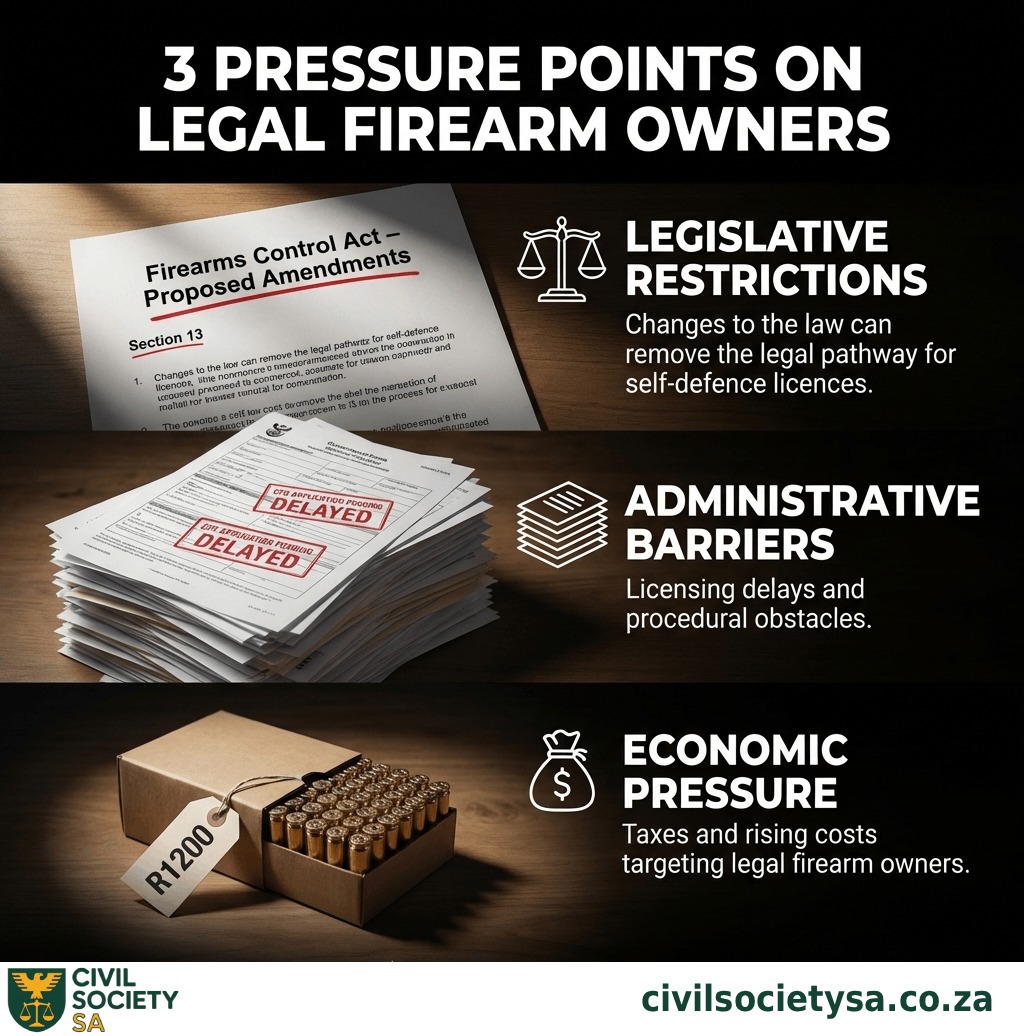 Three pressure points threatening lawful firearm ownership in South Africa, warns Civil Society South Africa