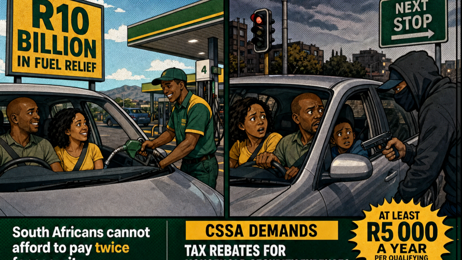 R10 billion in fuel relief: CSSA calls for R5 000 safety tax credit for households