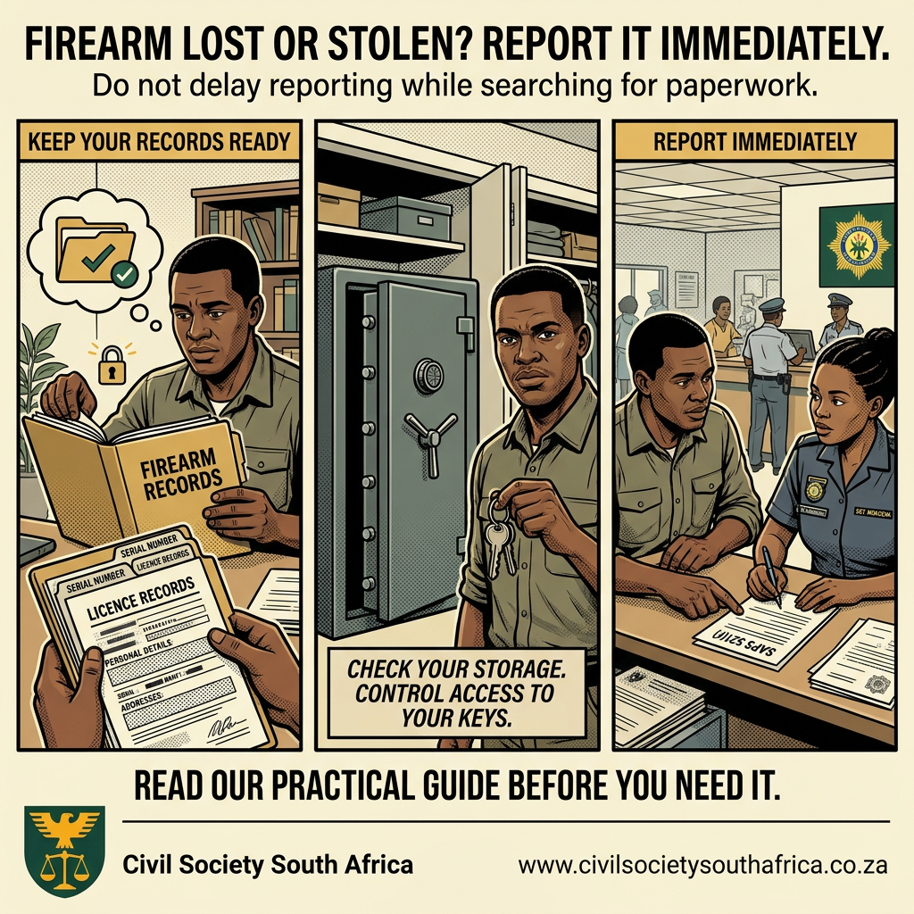 Navigating the loss or theft of a firearm in South Africa